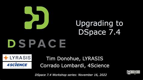 Dspace 74 Upgrading To Dspace 74 Youtube