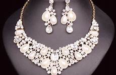 bridal set jewelry brides sets jewellery pearl luxury party wedding earring necklace costume imitation