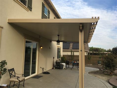12x20 Durawood Attached Flatwood Patio Cover Color California Sand