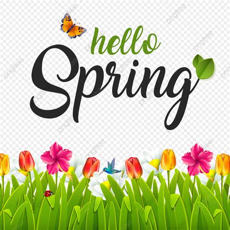 Beautiful Hello Spring Spring Green Png Transparent Clipart Image And