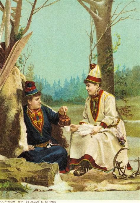 Sami Women Drinking Coffee Lapland Sweden Published 1894 Sami The