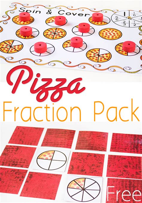 Free Pizza Fraction Printable Activities Equivalent Fractions