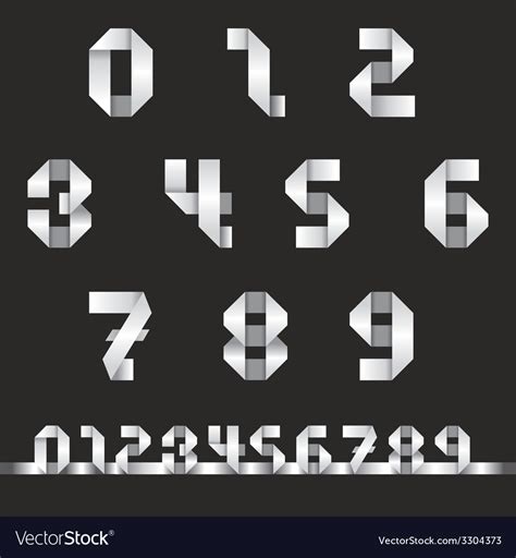 Numbers Set Origami Style Royalty Free Vector Image