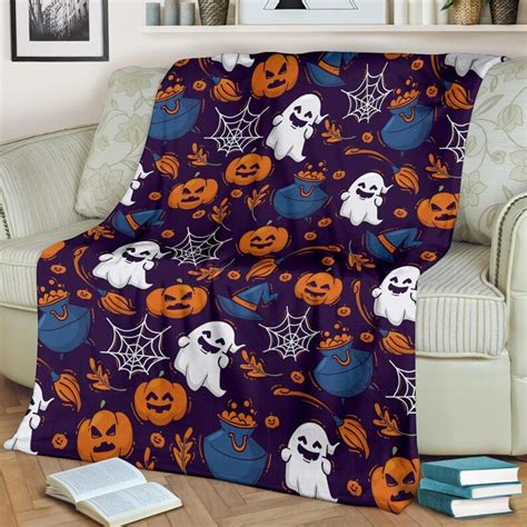 Ghosts Blanket Halloween Throw Blanket Halloween Fleece Etsy