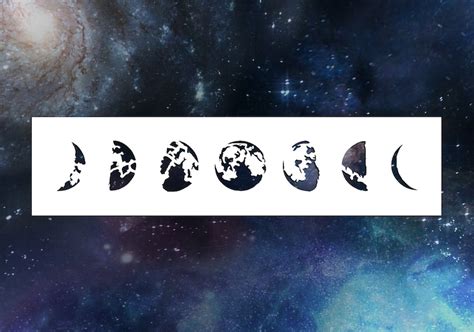 Lunar Moon Cycle Phases Reusable Stencil Many Sizes Etsy