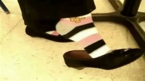 Cutie Showing Off Her Socks Dangling Black Heels Youtube