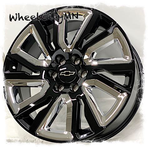 22 Inch Gloss Black Chrome 2020 Chevy Silverado 1500 Oe Replica Wheels