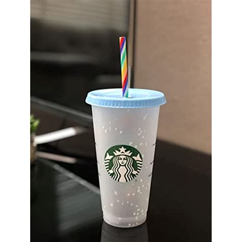 Starbucks Color Changing Confetti Reusable Cold Cup With Rainbow