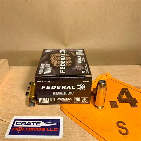 20 Round Box Federal Punch 10mm Auto Ammo 200gr Jhp Pd1op1 Crate
