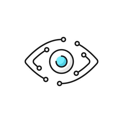 Robot Eye And Computer Tracks Outline Icon 12703304 Vector Art At Vecteezy