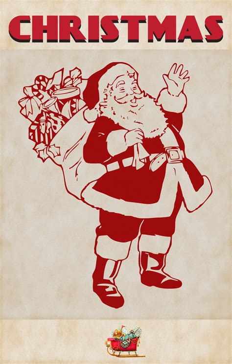 Vintage Christmas Poster Free Stock Photo Public Domain Pictures