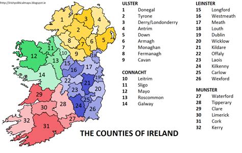 Maps Of Ireland Printable Irish County Maps