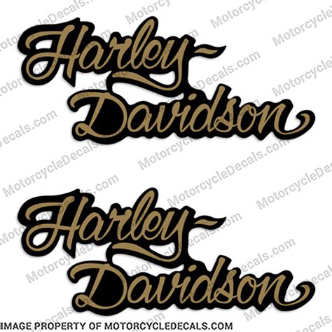 Harley Davidson Fxstc Softail Decals Gold Black Set Of 2 Fuel