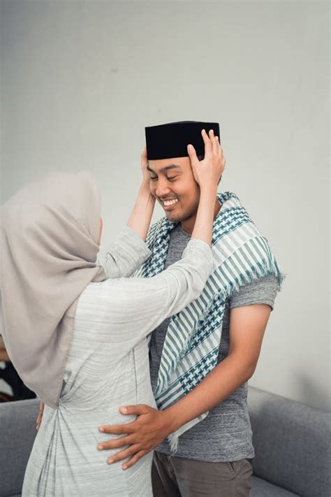 Husband And Wife Muslim Face To Face Each Other Stock Image Image Of