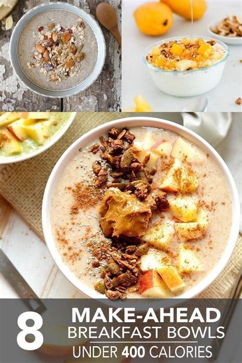 Jul 12, 2017 · summer is one of the easiest times of year for low carb recipes. 8 Make-Ahead Breakfast Bowls Under 400 Calories | Breakfast bowls, 400 calorie meals, Meals ...