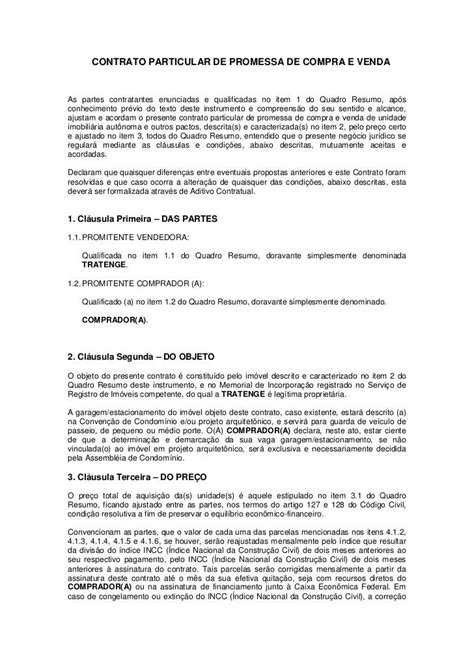 Contrato Particular De Promessa De Compra E Venda Marambaia Final T