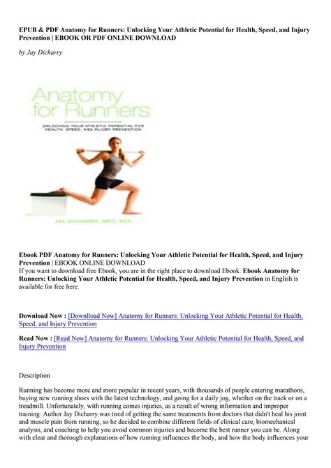 Pdf Anatomy For Runners Unlocking Your Athletic Potential For Health