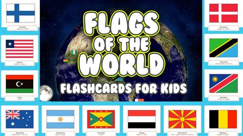 Learn 190 Country Flags For Kids With Flashcards Youtube