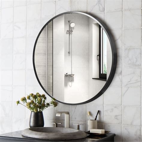 Bathroom Wall Mirror Neu Type Medium Rectangle Gold Hooks Contemporary Mirror 36 In H X 24 In
