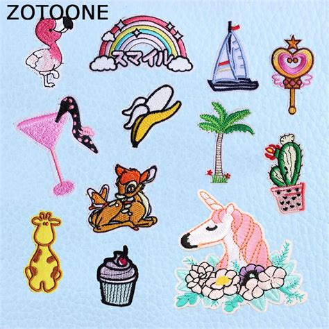 Zotoone Cute Cartoon Animals Patches For Clothing Diy Flamingo