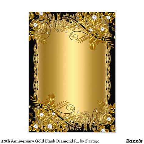 Create Your Own Invitation Zazzle 50th Anniversary Gold Gold And