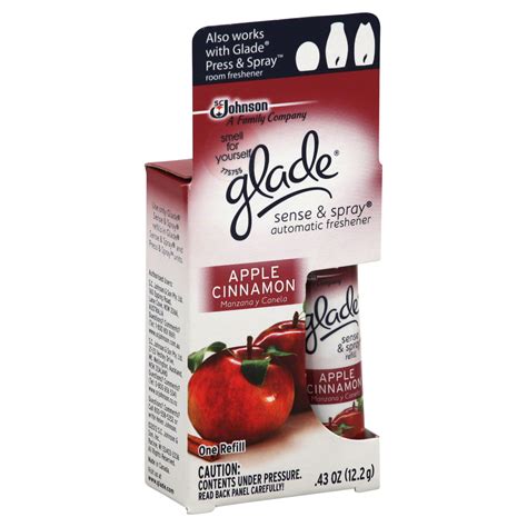 Pull tan refill tab to remove refill canister. Glade Sense & Spray Automatic Freshener Refill, Apple ...