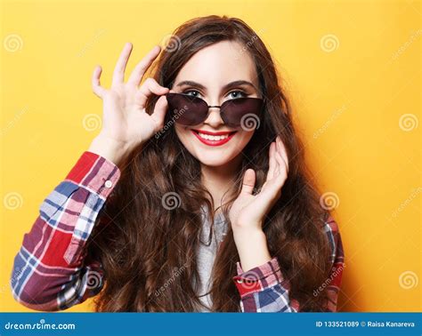 Close Up Portrait Of Young Cheerful Beautiful Girl Stock Image Image