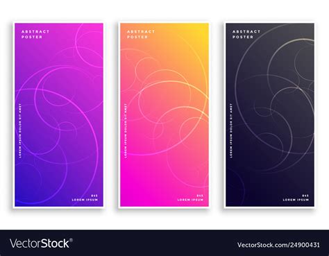 Modern Vibrant Elegant Banners Set Royalty Free Vector Image