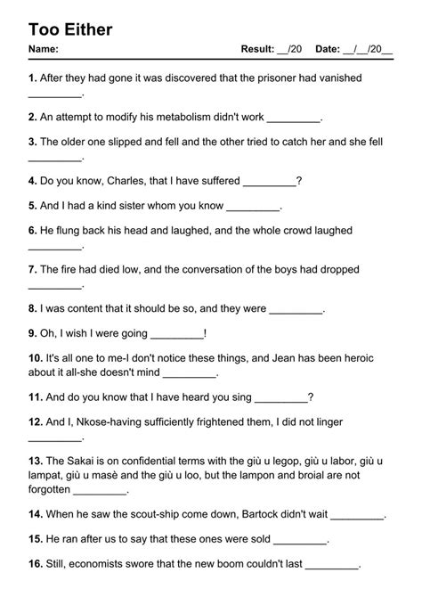 12 Printable Too Either Pdf Worksheets With Answers Grammarism