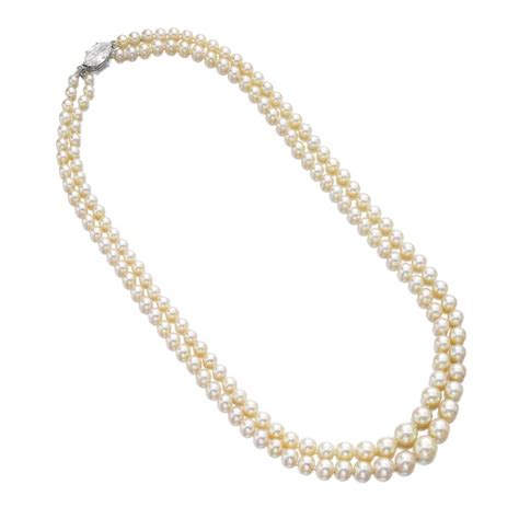 Natural Pearl And Diamond Necklace Lot Sothebys Pearl And