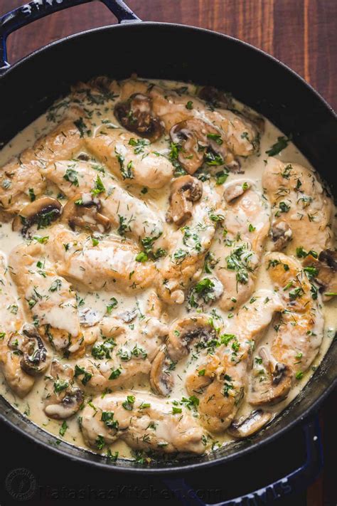 I didn't have cream of mushroom added 1 t. Creamy Herb Mushroom Chicken (VIDEO) - NatashasKitchen.com