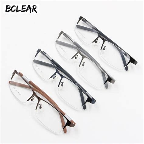 Bclear Mens Eyeglasses Half Rim Alloy Flexible Tr90 Temple Legs Semi Rimless Eyewear Eyeglass