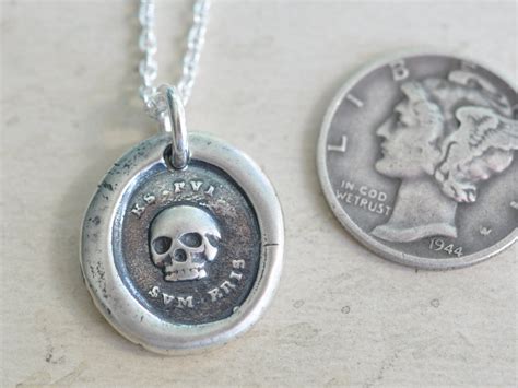 Skull Wax Seal Necklace Memento Mori Wax Seal Jewelry Etsy