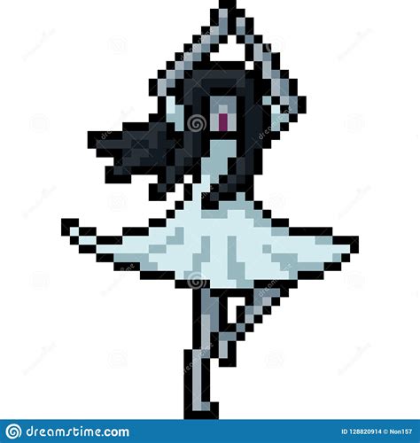 Vector Pixel Art Ghost Dance Stock Vector Illustration Of Lady Evil