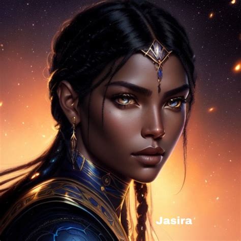An Image Of A Woman With Blue Eyes And Gold Jewelry On Her Face In Front Of The Night Sky