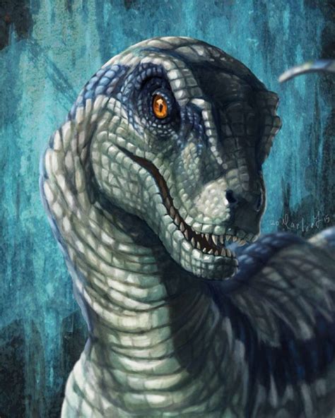 “more Brilliant Jw Fan Art Including This Amazing Portrait Of Velociraptor Blue In The Style