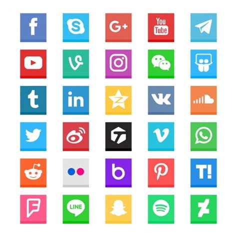 Social Media Icon Collection Eps Vector Uidownload
