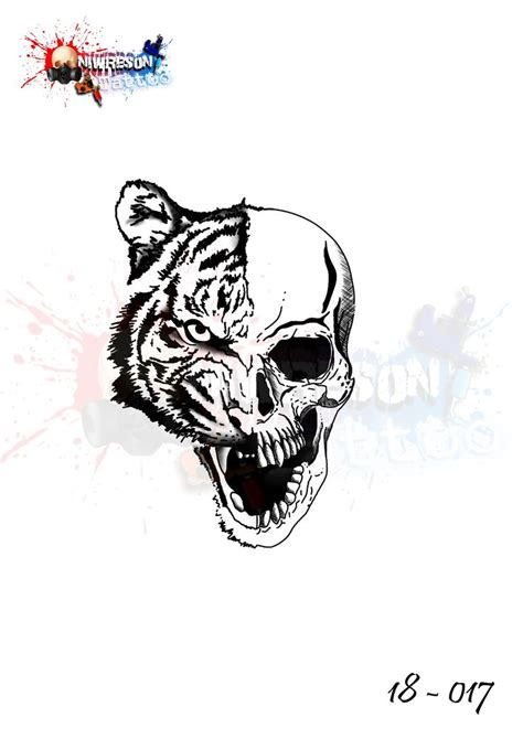 Tigerhuman Skull Tattoo Design Niwreson Tattooartist
