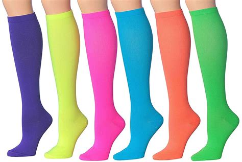 ronnox women s 3 or 6 pairs colorful patterned knee high graduated compression socks