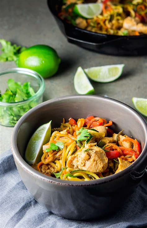 Zoodle Pad Thai With Chicken — Foraged Dish
