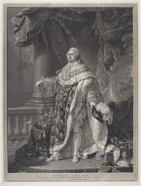 Le Sacre Portrait Of King Louis Xvi In Coronation Regalia Engraved