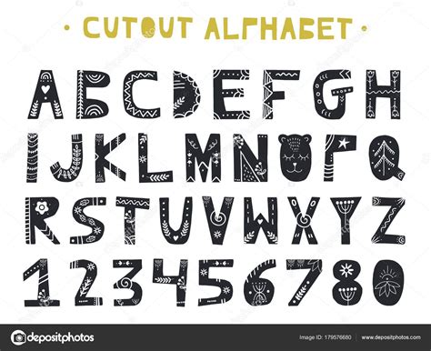 Cutout Abc Latin Alphabet Unique Handmade Letters With Folk Art