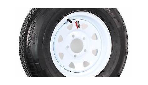 2-Pack Trailer Tires On Rims ST185/80R13 LRC 5-4.5 White Spoke Wheel