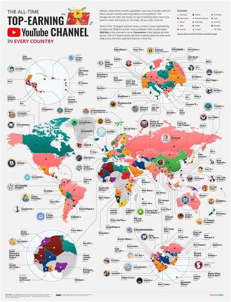 El Mapa De Los Youtubers Con Más Dinero En El Mundo Infobae