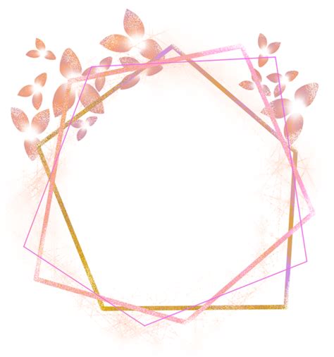Sakura Frame Rosegold Glitter Lighting Geometric Rose Gold