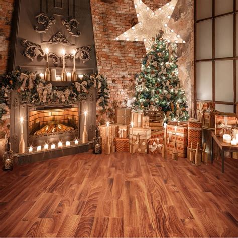 Huayi Photography Backdrops Christmas Backdrop Trees Ts Fireplace