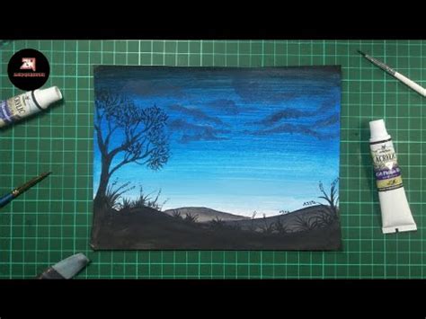 Cara melukis pohon daun hijau bagus buat pendidikan anak anak. 35+ Terbaik Untuk Lukisan Cat Air Pemandangan Malam - Garden of Night