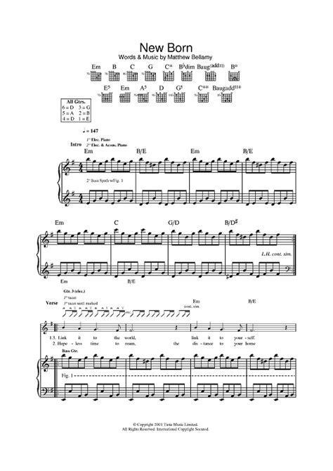 New Born Sheet Music By Muse For Guitar Tab Sheet Music Now