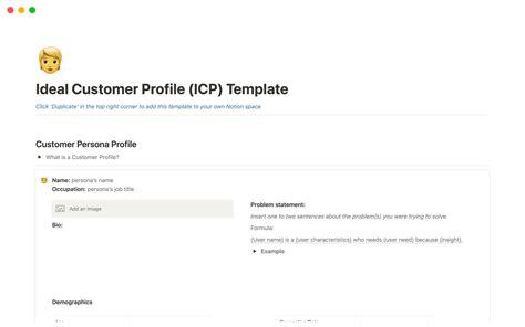 Ideal Customer Profile Icp Notion Template