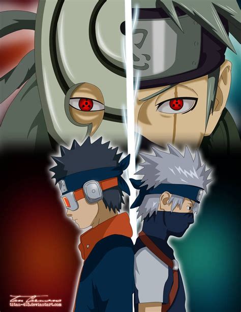 Obito And Kakashi Same Eyes By Titan 415 Naruto Shippuden Anime